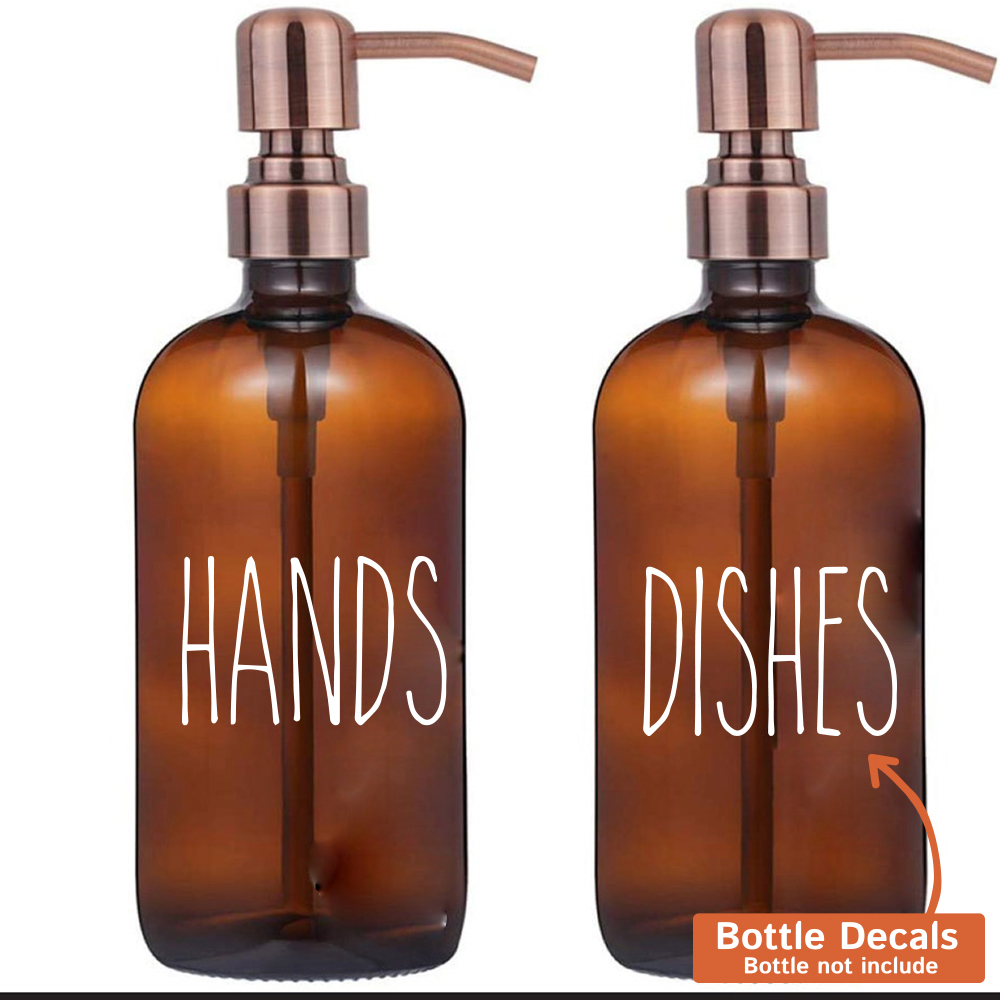Commercial Kitchen Tiles - 4pcs Waterproof Hands Dishes Bottle Labels