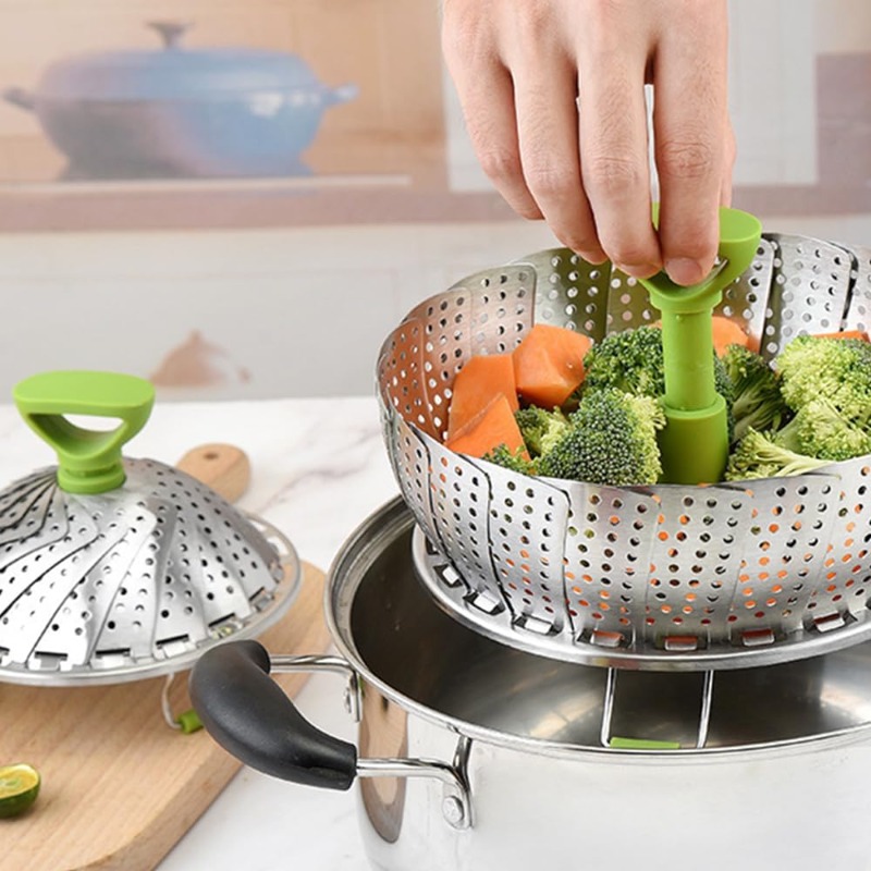 Commercial Kitchen Steamer - Stainless Steel Lotus Steaming Tray Folding