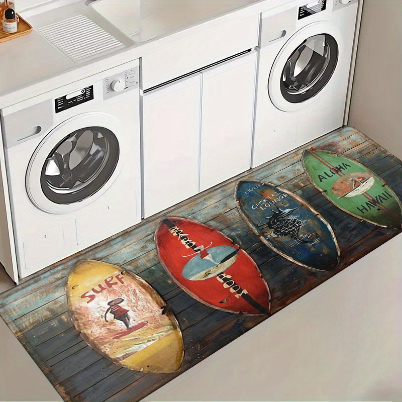 Commercial Kitchen Mats - Surfboard Pattern Kitchen Hallway Runner Carpet