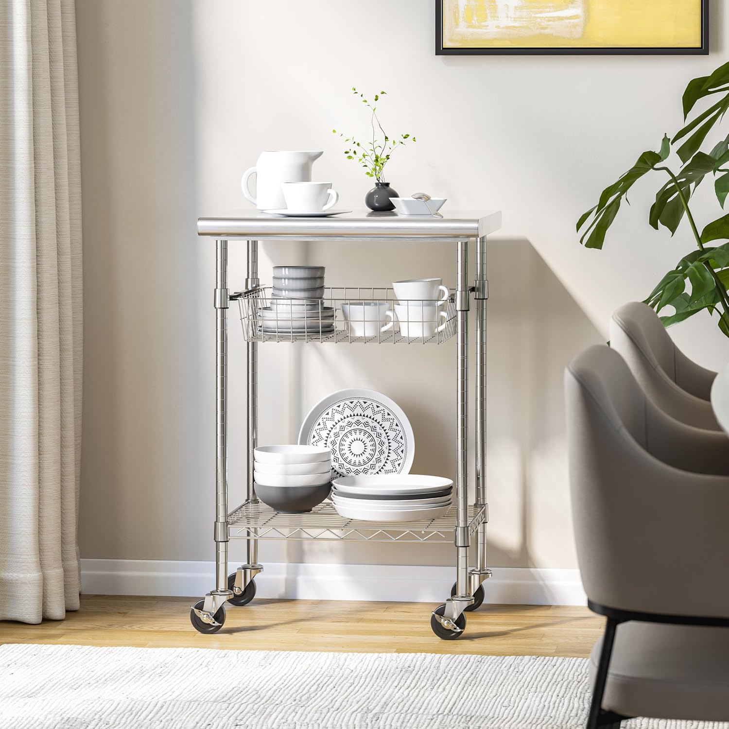 Stainless Steel Commercial Pre - Commercial Kitchen Prep Table With Storage recension och pris