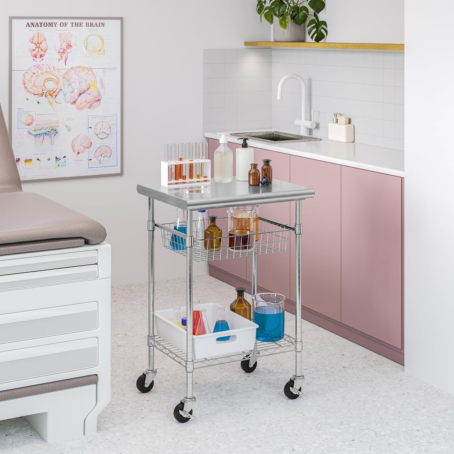 Stainless Steel Commercial Pre - Commercial Kitchen Prep Table With Storage recension och pris