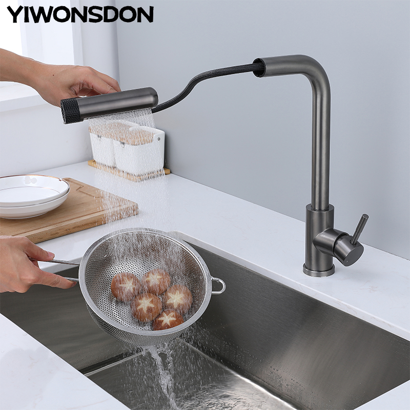 6 Mode Gray Kitchen Faucets Pu - Commercial Kitchen Mixer Tap recension och pris