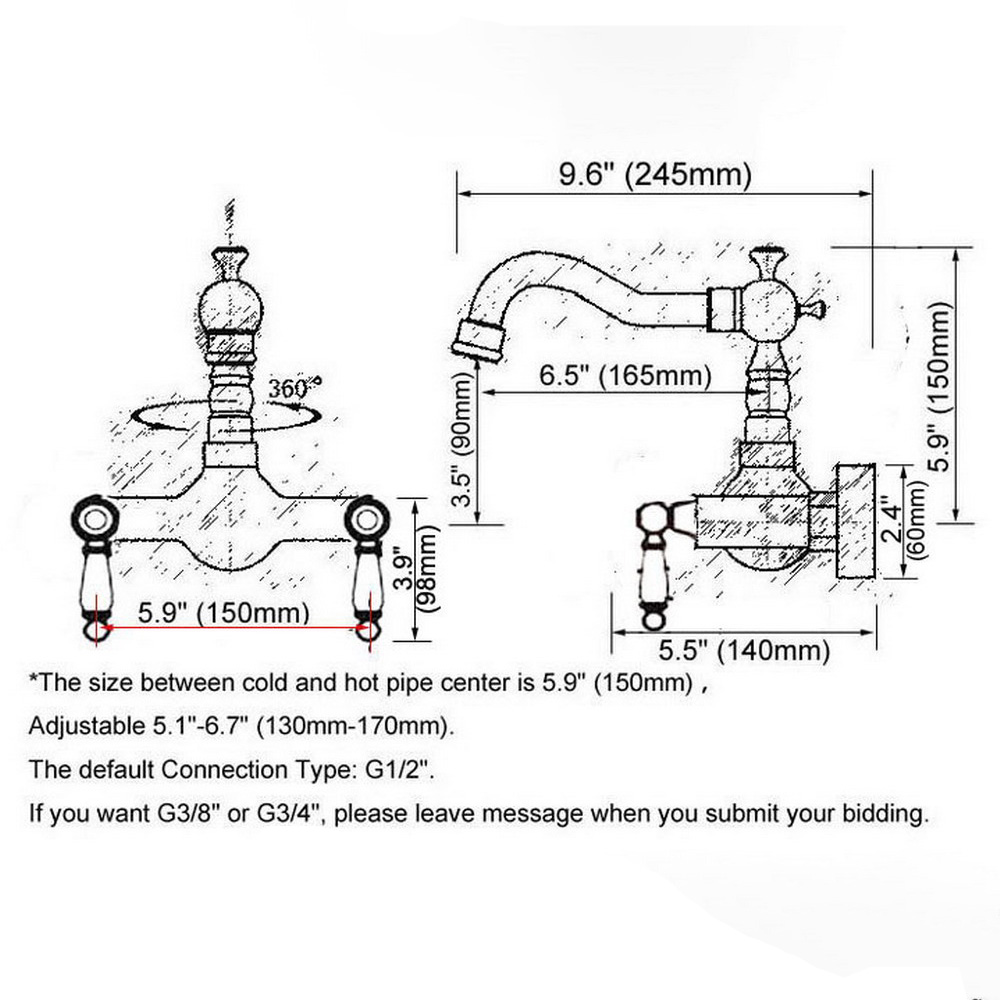 Black Oil Rubbed Bronze Wall M - Commercial Kitchen Mixer Tap recension och pris