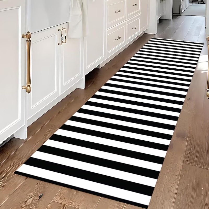 Black White Stripe Pattern Run - Commercial Kitchen Mats recension och pris
