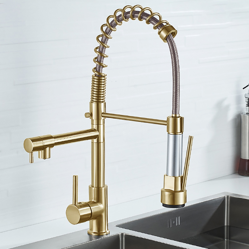 DQOK Black Brushed Spring Pull - Commercial Kitchen Mixer Tap recension och pris