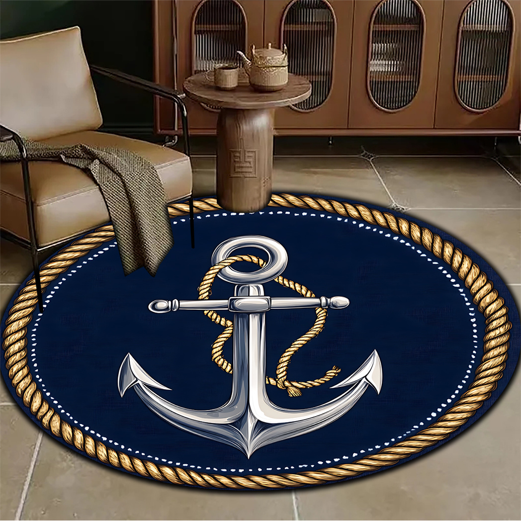 Navy Blue Anchor & Rope Patter - Commercial Kitchen Mats recension och pris