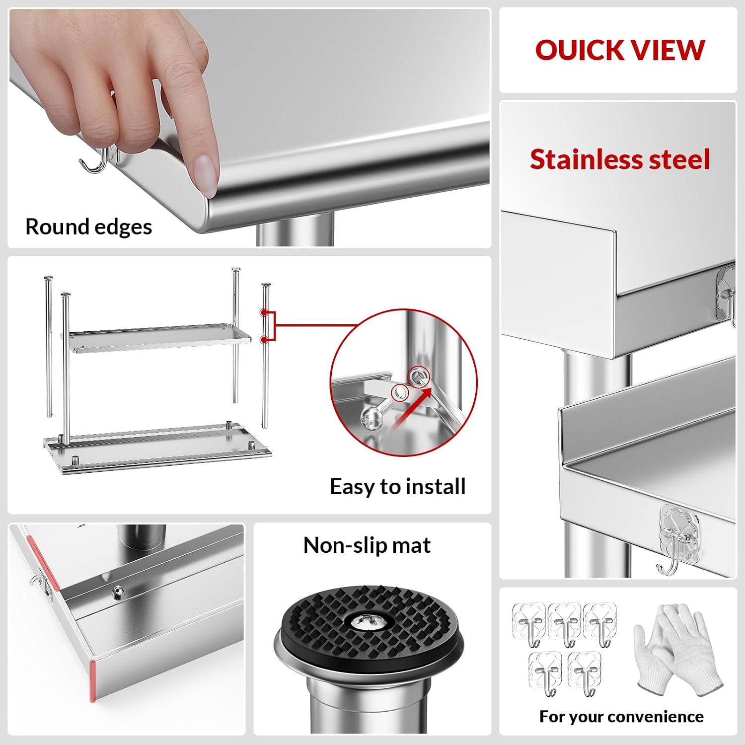 Stainless Steel Food Prep Tabl - Commercial Kitchen Prep Table With Storage recension och pris