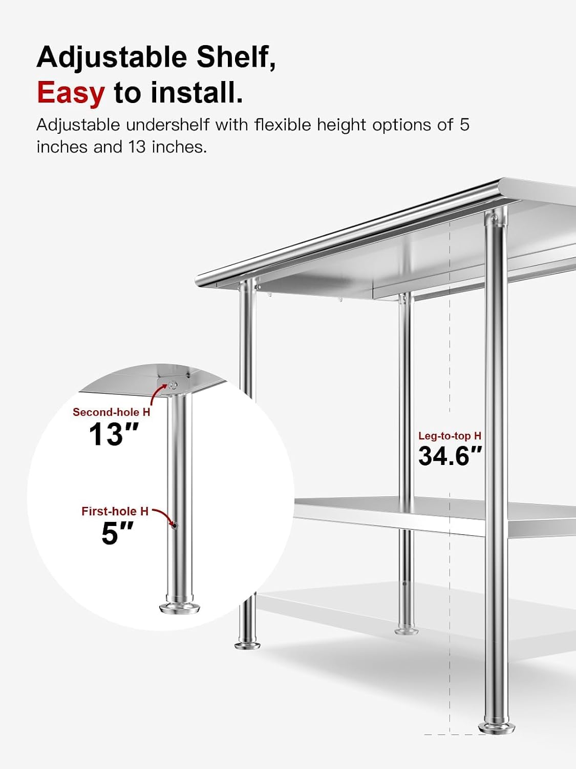 Stainless Steel Food Prep Tabl - Commercial Kitchen Prep Table With Storage recension och pris
