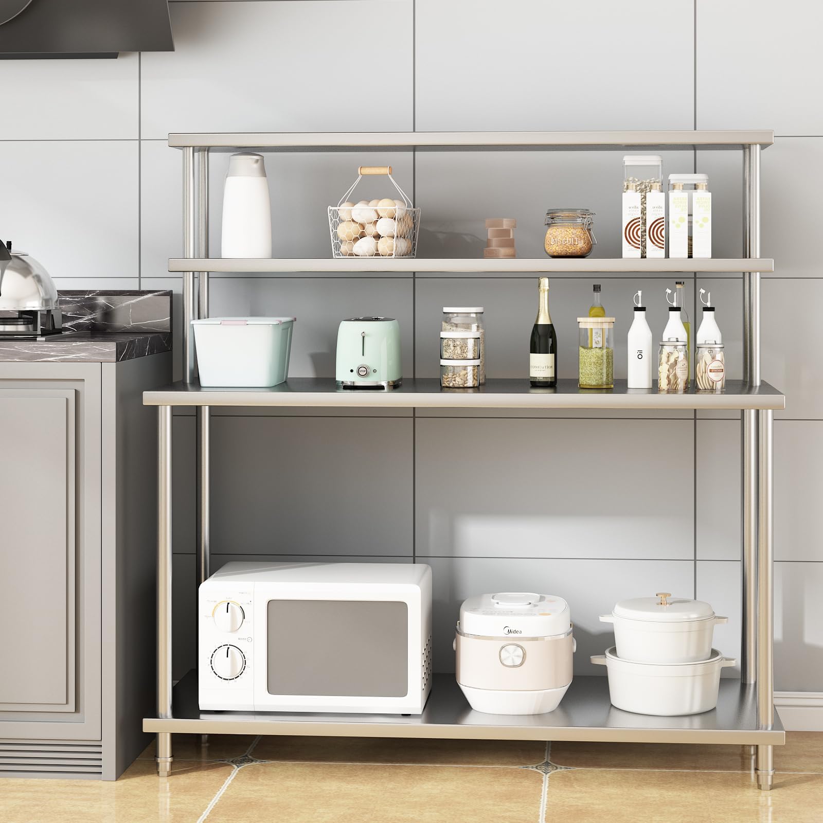 Stainless Steel Table with Ove - Commercial Kitchen Prep Table With Storage recension och pris