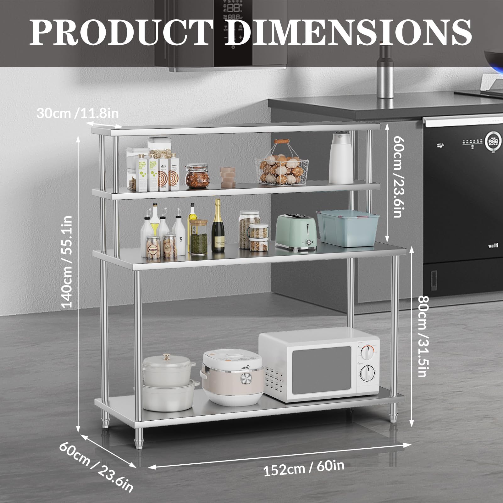Stainless Steel Table with Ove - Commercial Kitchen Prep Table With Storage recension och pris